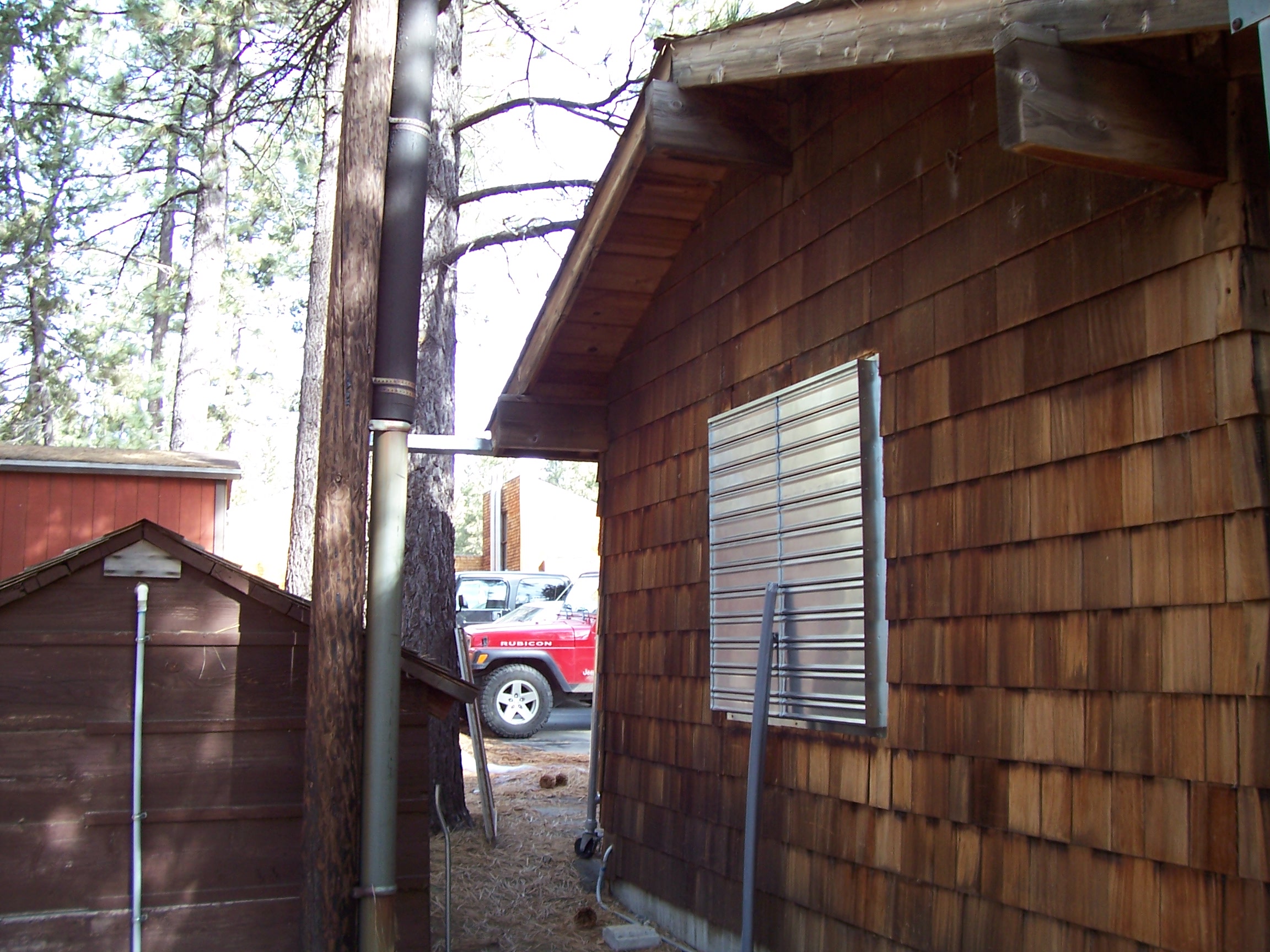 New louvers on back of generator shed