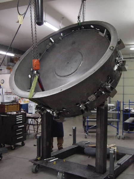 Front view with dummy mirror in cell.