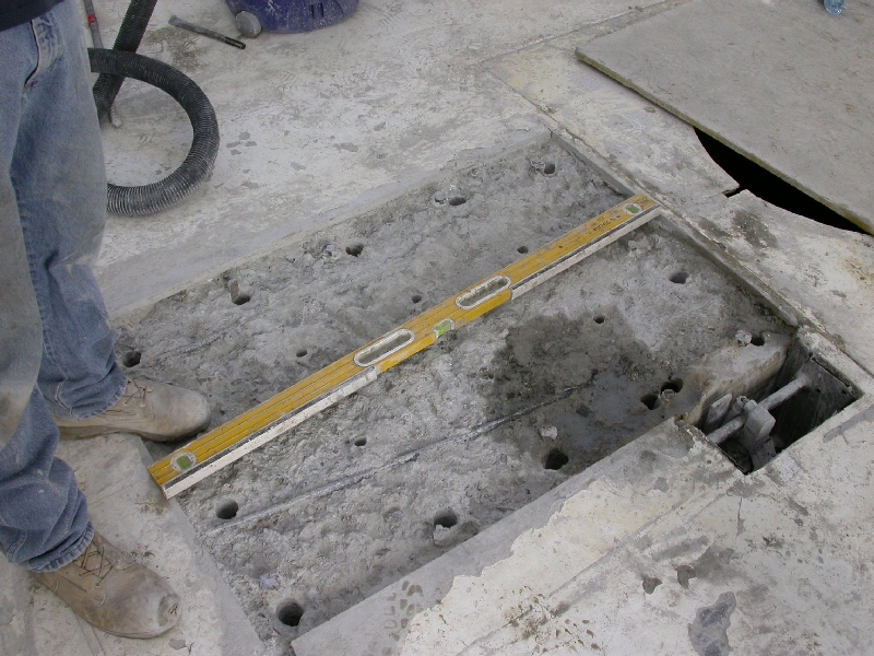 Holes for attaching new pier