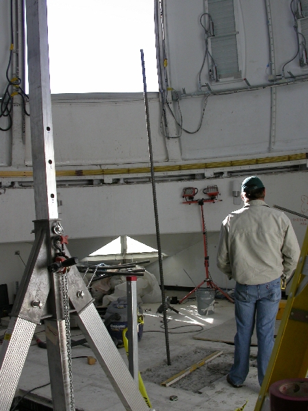 First rod goes in