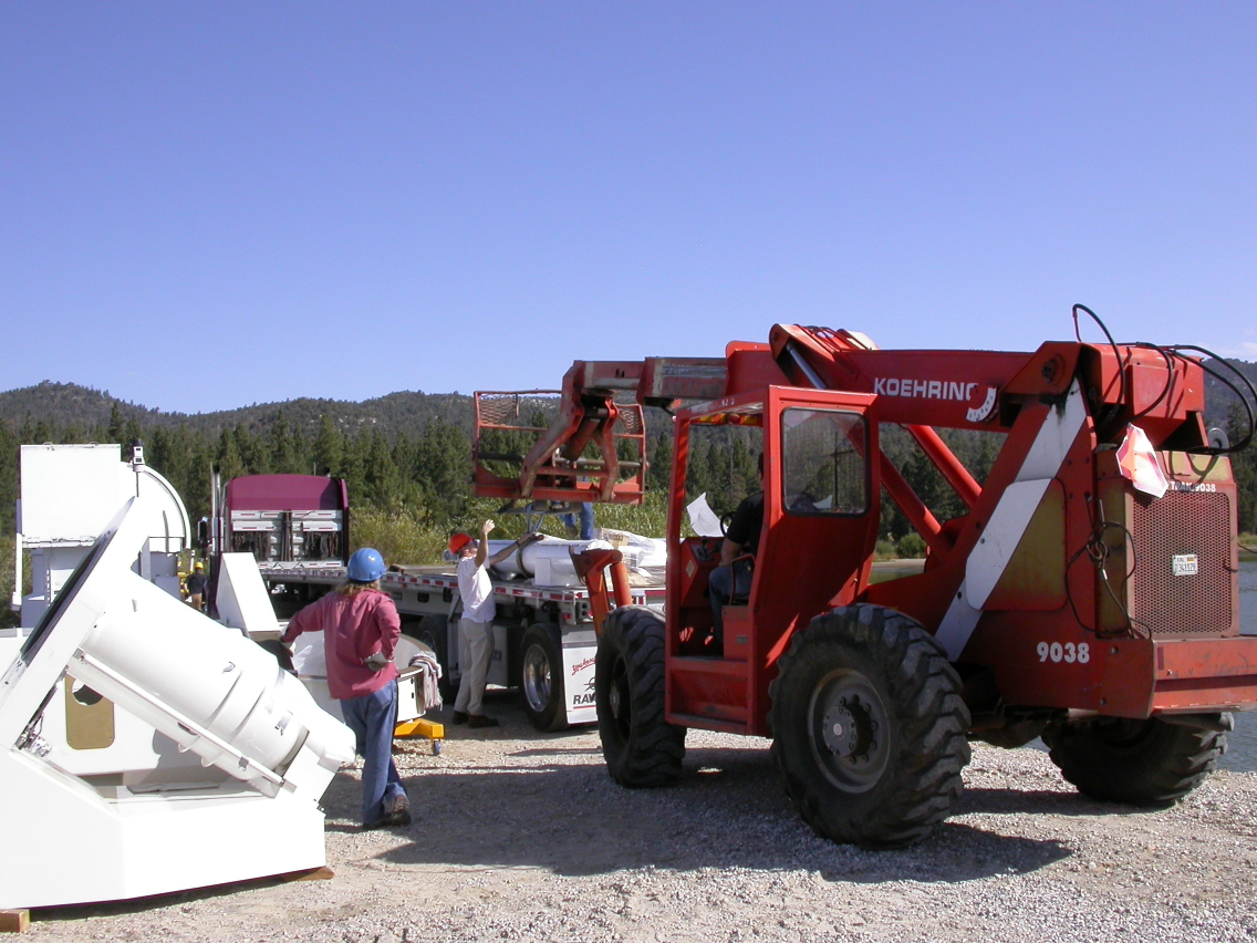 Parts being unloaded.