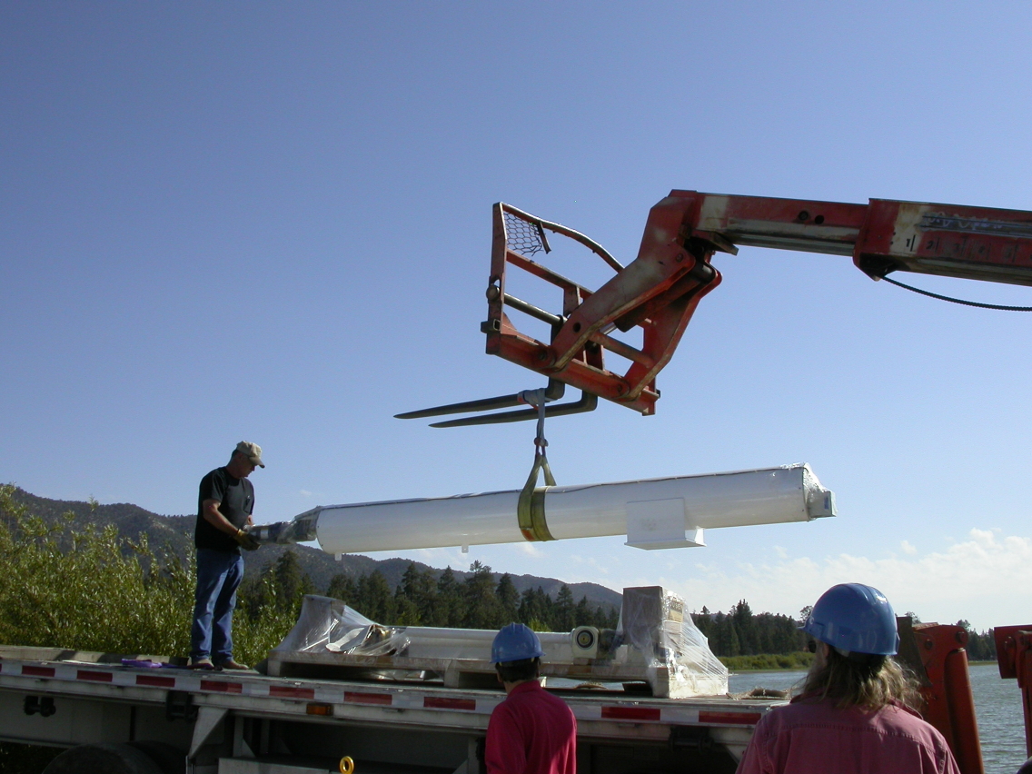 Parts being unloaded.