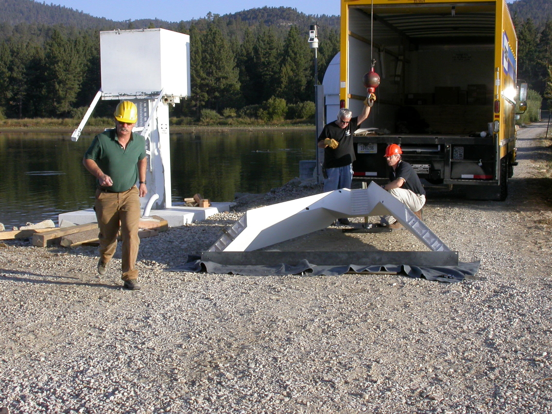 Preparing to lift the tower.