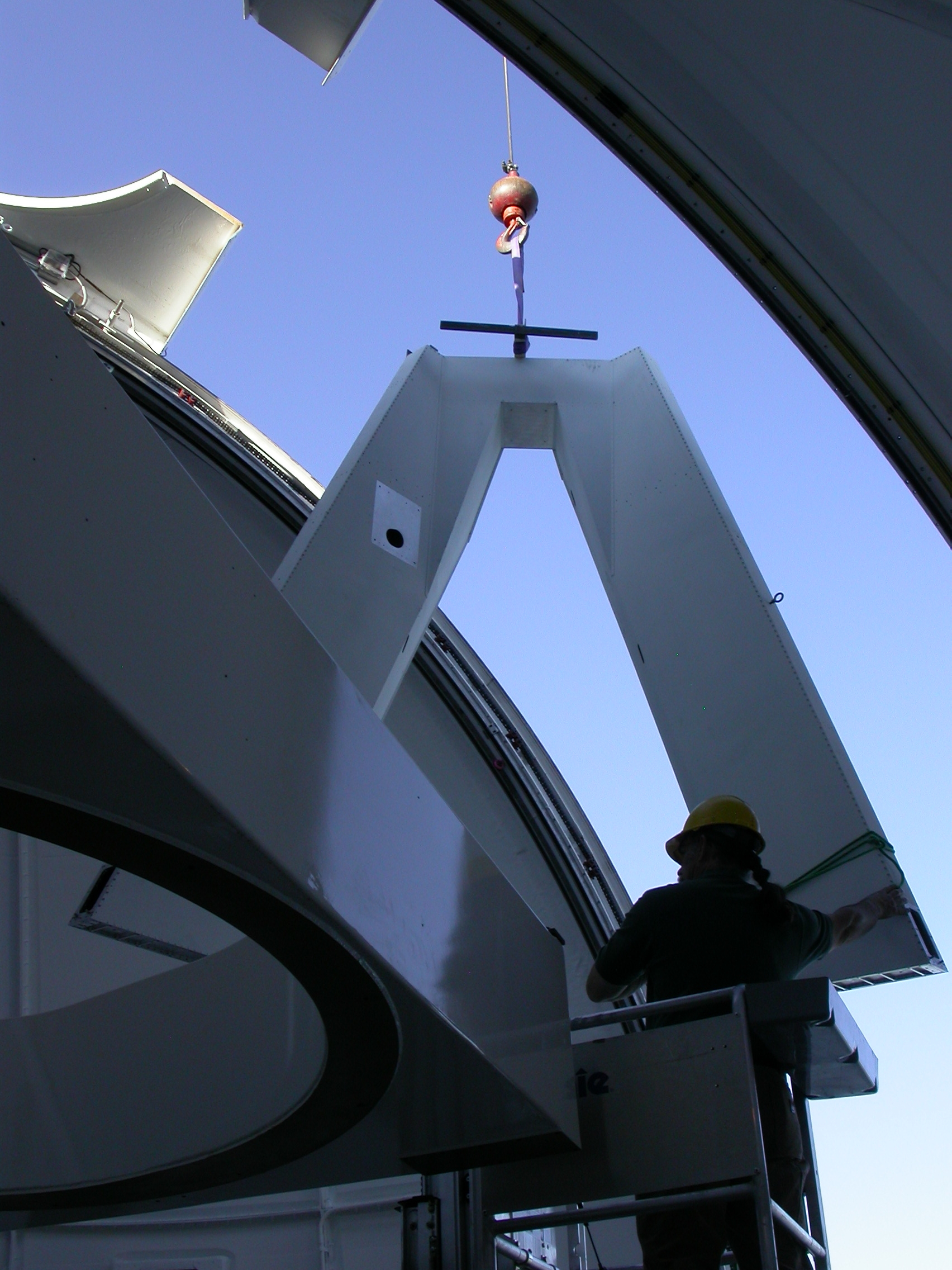 Tower moving inside the dome.